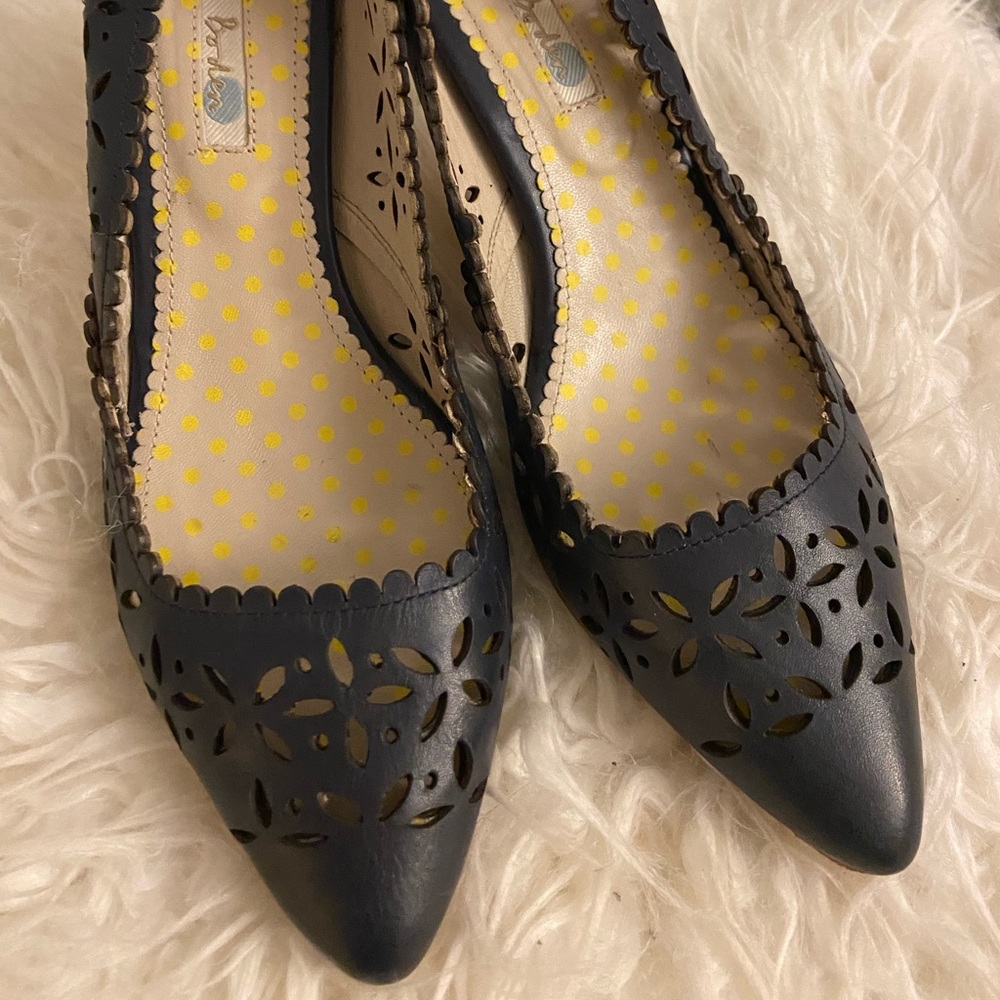 Boden, Navy Lazor Cut Out Heels